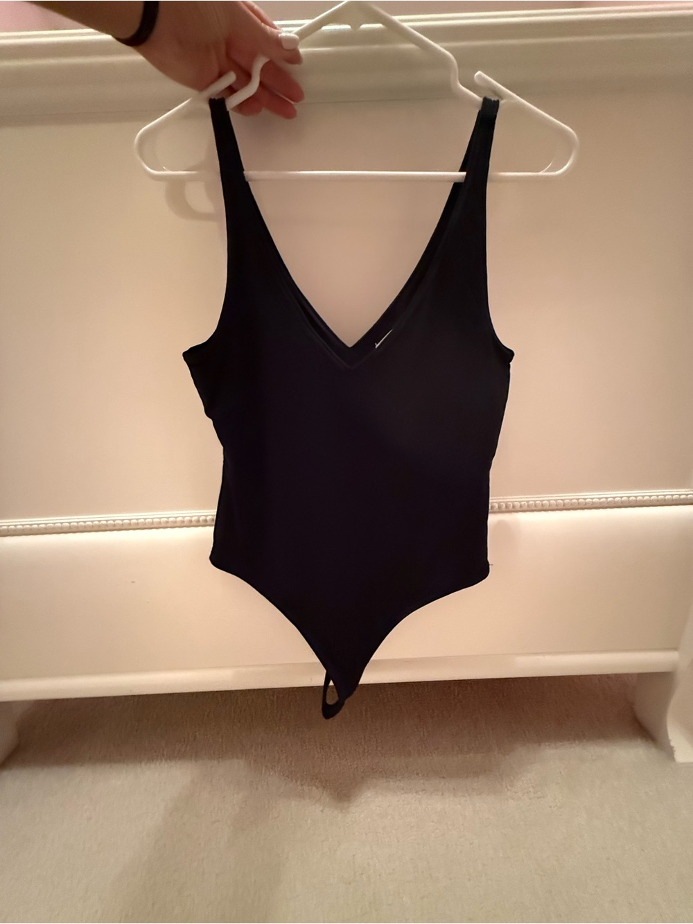 Leith Black V-Neck Stretch Bodysuit